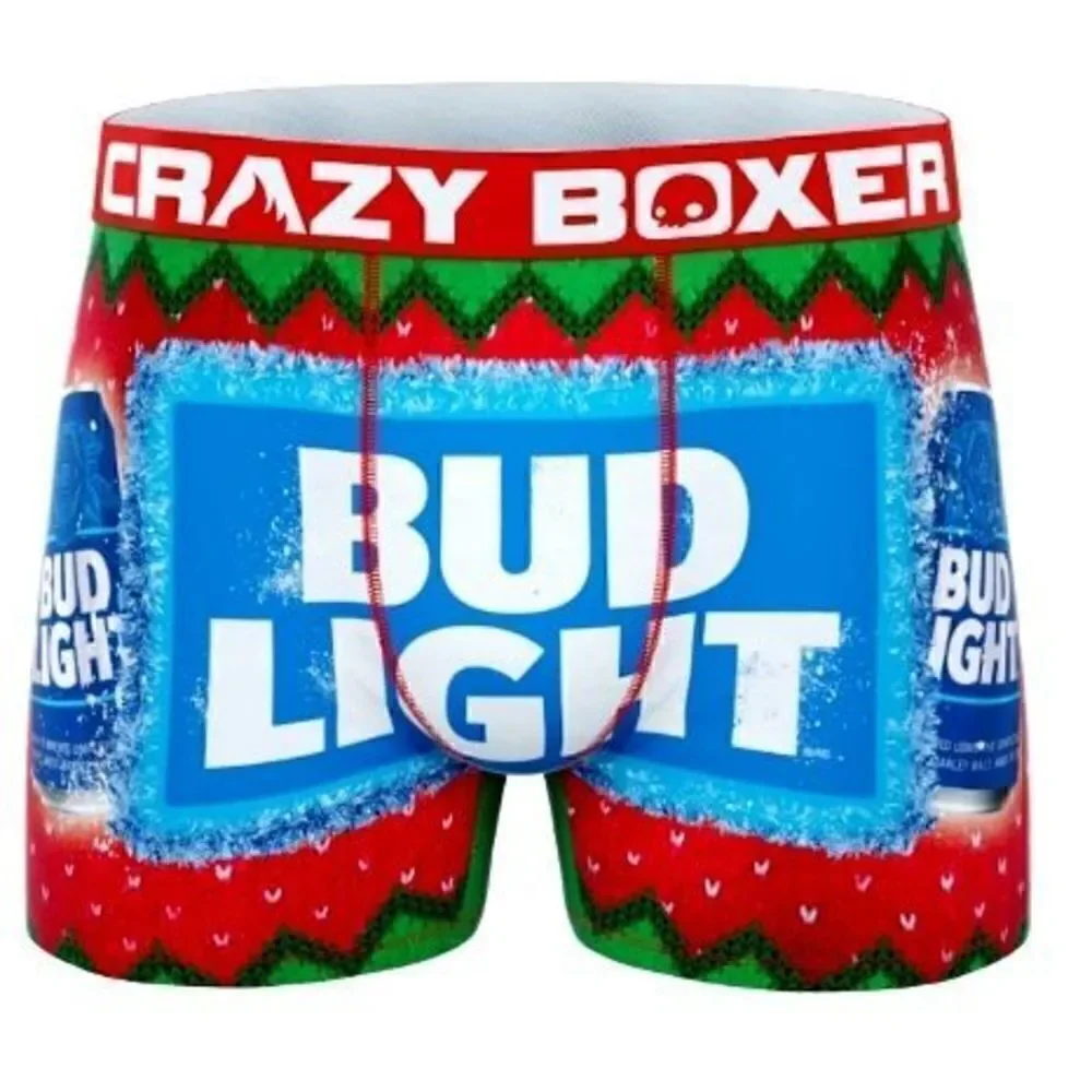 Crazy Boxer Bud Light Holiday Boxer Brief Large